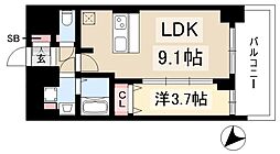 プレサンス上前津ディアシス 1LDKの間取図画像