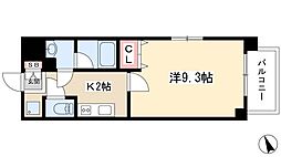 ルクレ新栄レジデンス 1Kの間取図画像