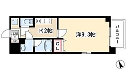 ルクレ新栄レジデンス 1Kの間取図画像