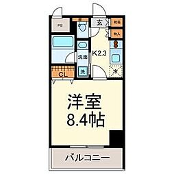 グランルージュ栄2 1Kの間取図画像