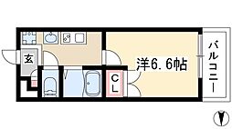 パルティール御器所 1Kの間取図画像