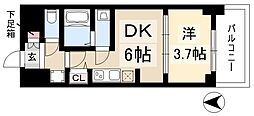 プレサンス葵デュリス 1DKの間取図画像