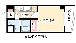 アイコート六番 1Kの間取図画像