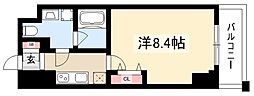 WESTIN上前津 1Kの間取図画像