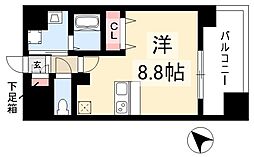 プレサンス名古屋STATIONビジュ ワンルームの間取図画像