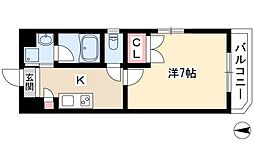 アールズタワー池下西 1Kの間取図画像