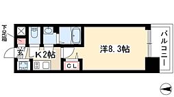 プレサンス上前津グレース 1Kの間取図画像