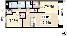 S-RESIDENCE茶屋ヶ坂EAST 2LDKの間取図画像
