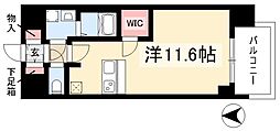 プレサンスTHE栄 1Kの間取図画像