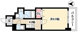 エスカルコート 1Kの間取図画像
