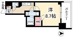 プレサンス栄ライズ 1Kの間取図画像