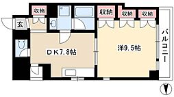 リバーパークヴィレッジ 1DKの間取図画像
