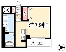 ディアレイシャス金山 1Kの間取図画像