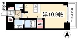 プレサンス池下トレス 1Kの間取図画像