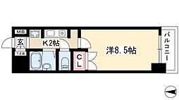 ウェステリア西大須 1Kの間取図画像