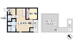 グランティック東別院 1LDKの間取図画像