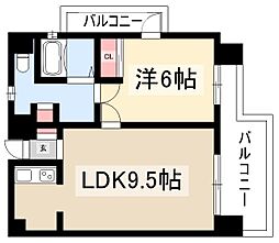 リエス鶴舞EASTTOWER 1LDKの間取図画像