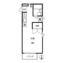 シャンブル朋 ワンルームの間取図画像