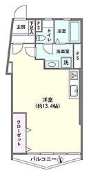 ニュー松が谷マンション ワンルームの間取り