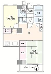 上野の森リリエンハイム 2DKの間取図画像