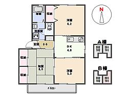 セラビィ 2階3DKの間取り