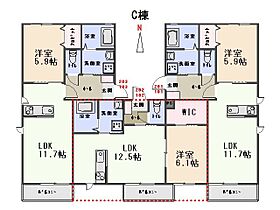 ヴィラ　ブリッツ　C 101 ｜ 群馬県太田市飯田町749（賃貸アパート1LDK・1階・42.10㎡） その2