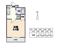 プレセアヴィレッジ 1DKの間取図画像