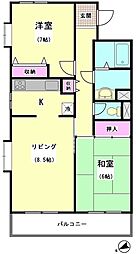 エバーグリーンコート 2LDKの間取図画像