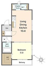 Haus1319 1LDKの間取図画像