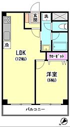三榮マンション第一 1LDKの間取図画像
