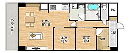 マンハイムグラン石切 2LDKの間取図画像