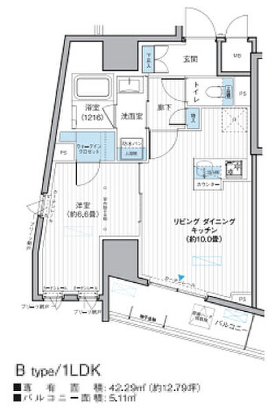 栖～すみか～浅草蔵前 801｜東京都台東区駒形1丁目(賃貸マンション1LDK・8階・42.49㎡)の写真 その2