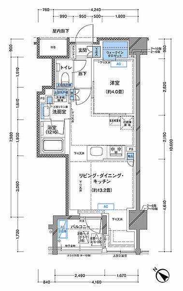 ラティエラ横濱大通り公園 902｜神奈川県横浜市南区高根町1丁目(賃貸マンション1LDK・9階・39.64㎡)の写真 その2