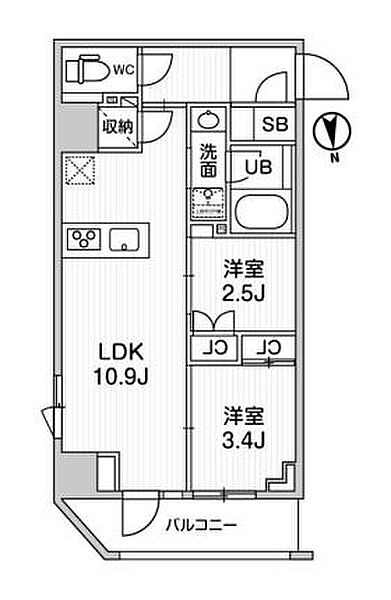 nido SHIN-OKACHIMACHI 301｜東京都台東区小島2丁目(賃貸マンション2LDK・3階・41.56㎡)の写真 その2