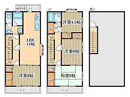 小田急江ノ島線 東林間駅 徒歩6分の賃貸マンション 2階4LDKの間取り