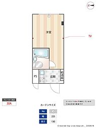 シティープラザ東新宿 ワンルームの間取図画像