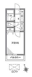 つつじヶ丘ビレッジ 1Kの間取図画像