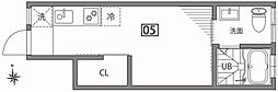 テラス自由が丘 ワンルームの間取図画像