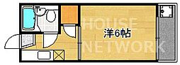 叡山電鉄叡山本線 茶山・京都芸術大学駅 徒歩2分の賃貸マンション 2階1Kの間取り