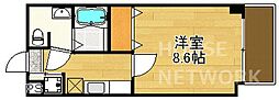 京阪本線 出町柳駅 バス9分 錦林車庫前下車 徒歩1分の賃貸マンション 5階1Kの間取り
