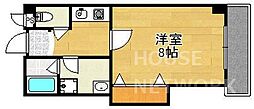 京都市営烏丸線 北大路駅 バス14分 山ノ前下車 徒歩1分の賃貸マンション 4階1Kの間取り