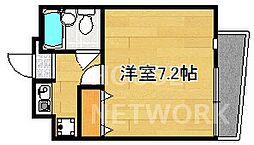 京都市営烏丸線 今出川駅 徒歩24分の賃貸マンション 3階1Kの間取り