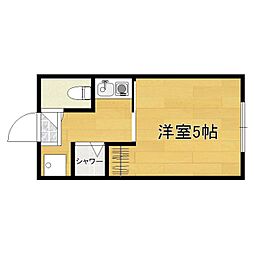 京都市営烏丸線 鞍馬口駅 徒歩7分の賃貸マンション 3階1Kの間取り