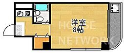 京福電気鉄道北野線 北野白梅町駅 徒歩13分の賃貸マンション 3階1Kの間取り