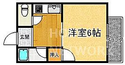 松ケ崎グリーンハイツ 1Kの間取図画像