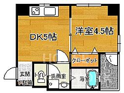 ブレッドガーデン 1DKの間取図画像