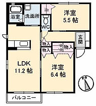 シャーメゾン大？ A棟 201 ｜ 高知県南国市大そね乙1243-2（賃貸アパート2LDK・2階・58.81㎡） その2