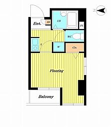 プレール東麻布 2階1Kの間取り