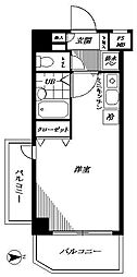 エスコート麻布十番 ワンルームの間取図画像