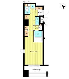 パークウェル京橋 1Kの間取図画像